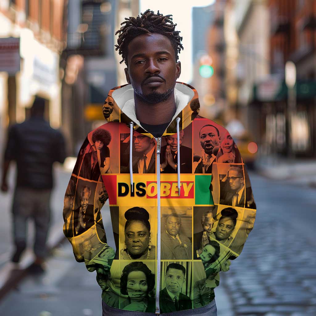 Disobey Freedom Fighters Zip Hoodie African American Heroes - African Pride