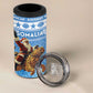 Personalized Afro Somalia Christmas 4 in 1 Can Cooler Tumbler Black Santa Riding Leopard - African Pattern