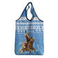 Afro Somalia Christmas Grocery Bag Black Santa Riding Leopard - African Pattern