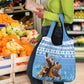 Afro Somalia Christmas Grocery Bag Black Santa Riding Leopard - African Pattern