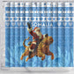 Afro Somalia Christmas Shower Curtain Black Santa Riding Leopard - African Pattern