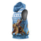 Personalized Afro Somalia Christmas Sleeveless Hoodie Black Santa Riding Leopard - African Pattern - African Pride