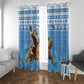 Afro Somalia Christmas Window Curtain Black Santa Riding Leopard - African Pattern