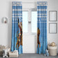 Afro Somalia Christmas Window Curtain Black Santa Riding Leopard - African Pattern