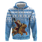 Personalized Afro Somalia Christmas Zip Hoodie Black Santa Riding Leopard - African Pattern