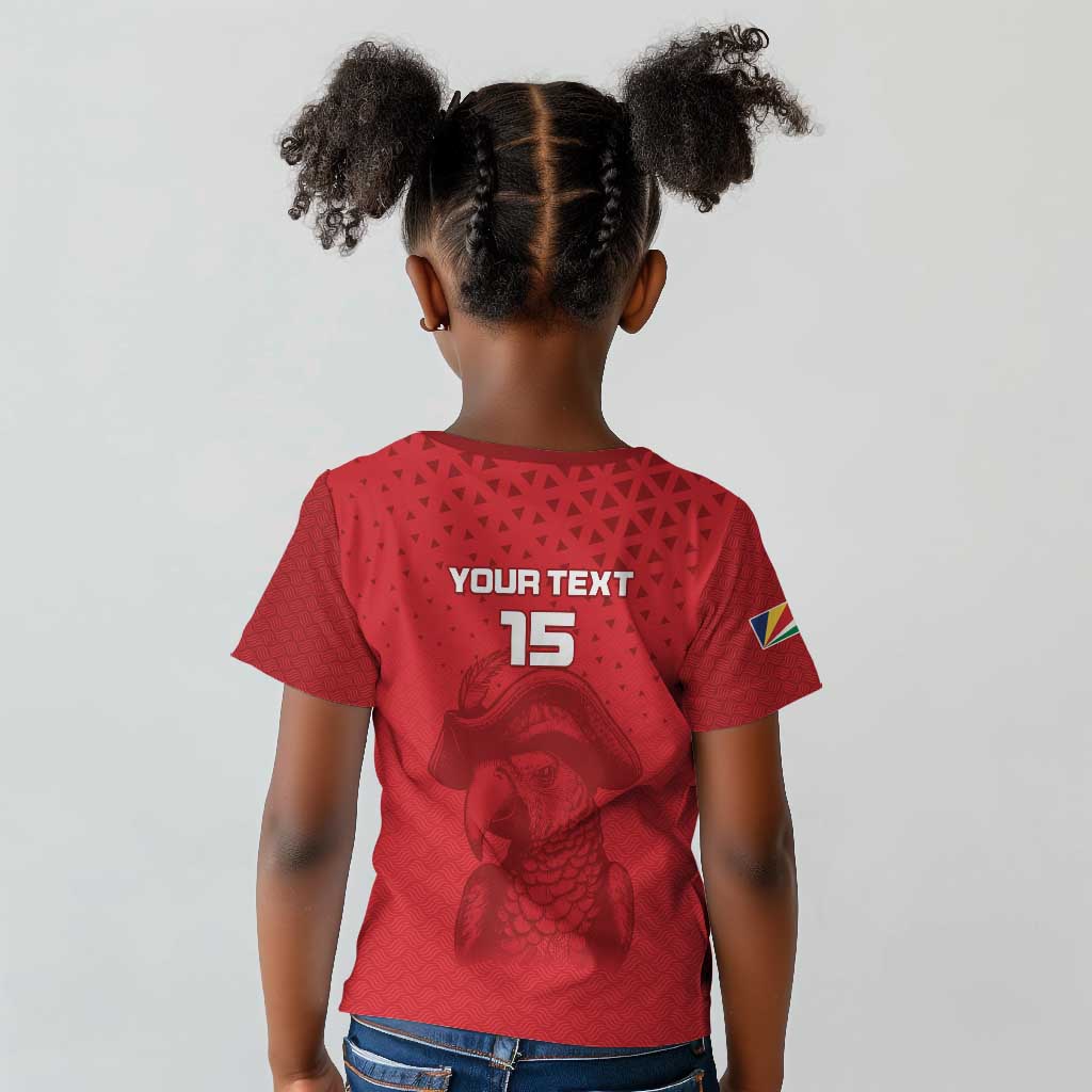 Custom Afro Seychelles Football Kid T shirt Pirate Parrot