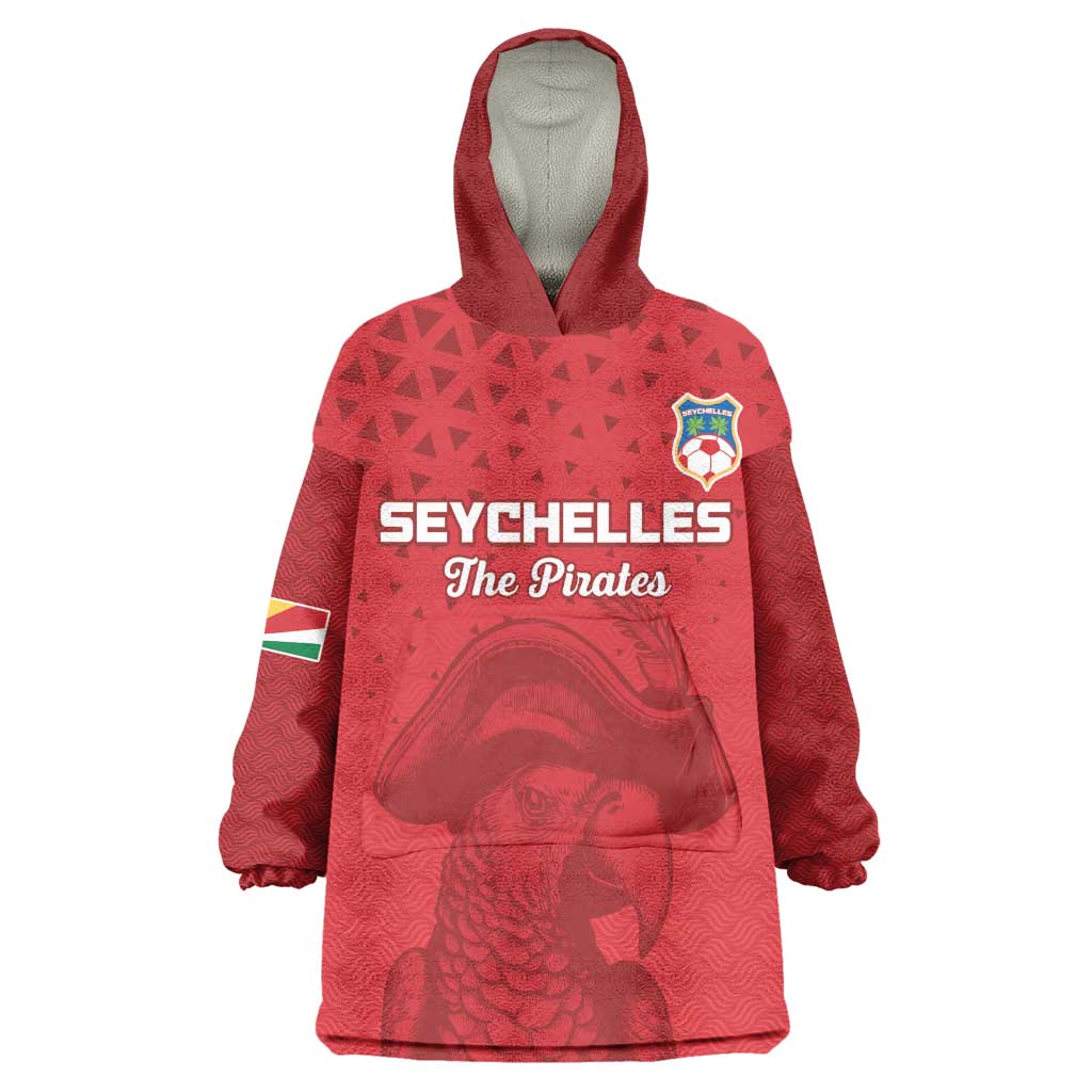 Custom Afro Seychelles Football Kid Wearable Blanket Hoodie Pirate Parrot