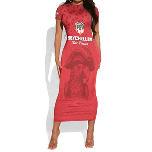 Custom Afro Seychelles Football Short Sleeve Bodycon Dress Pirate Parrot LT15