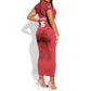 Custom Afro Seychelles Football Short Sleeve Bodycon Dress Pirate Parrot LT15