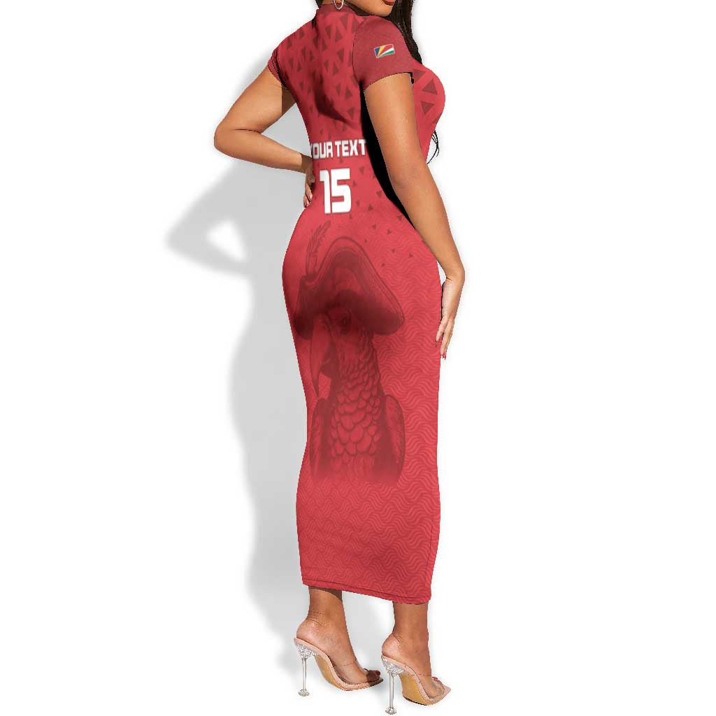 Custom Afro Seychelles Football Short Sleeve Bodycon Dress Pirate Parrot LT15