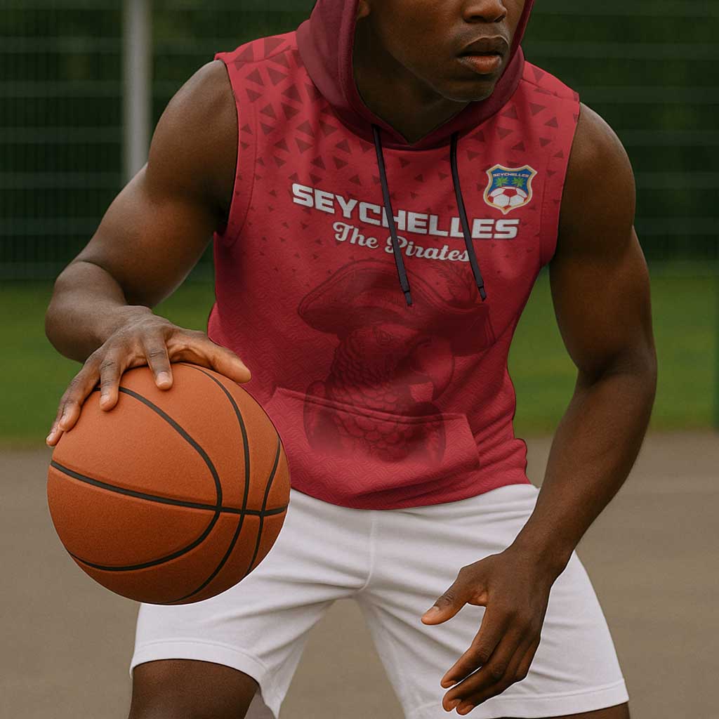 Custom Afro Seychelles Football Sleeveless Hoodie Pirate Parrot - African Pride