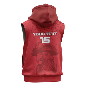 Custom Afro Seychelles Football Sleeveless Zip Hoodie Pirate Parrot - African Pride