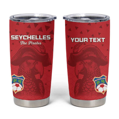 Custom Afro Seychelles Football Tumbler Cup Pirate Parrot