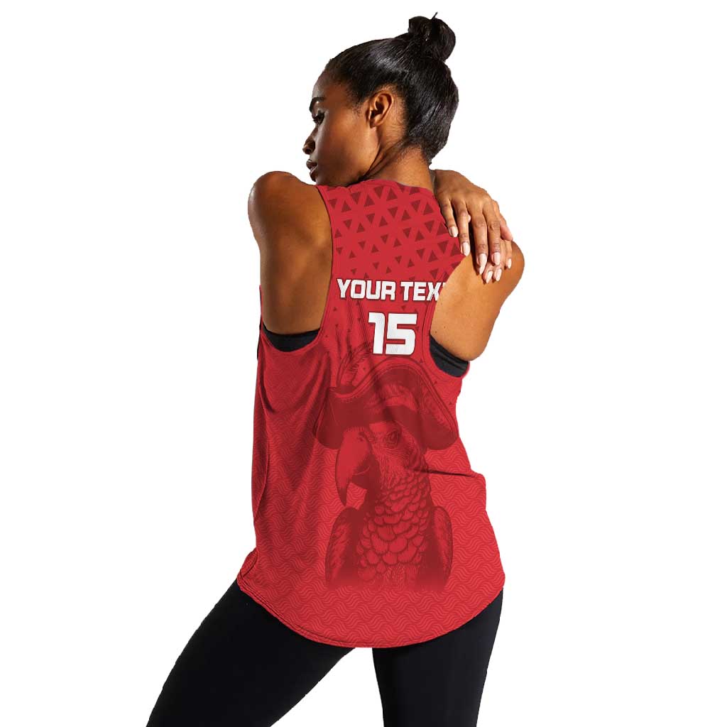 Custom Afro Seychelles Football Women Racerback Tank Pirate Parrot