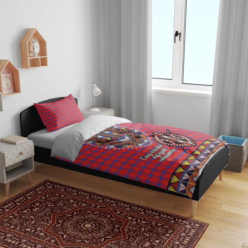 Afro Kenya Maasai Shuka Personalized Bedding Set Maasai Shield Mix Dashiki