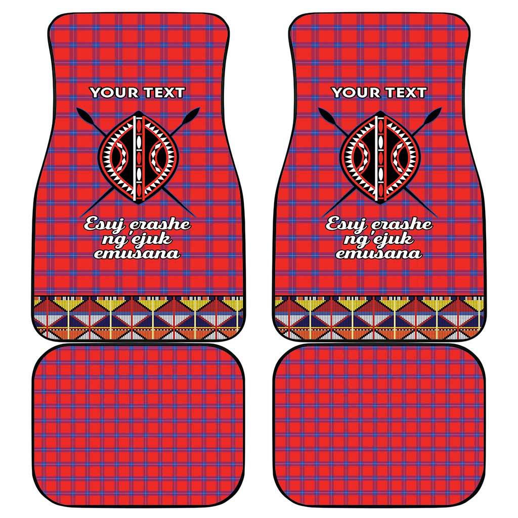 Afro Kenya Maasai Shuka Personalized Car Mats Maasai Shield Mix Dashiki