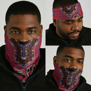 Afro Kenya Maasai Shuka Neck Gaiter Maasai Shield Mix Dashiki LT15
