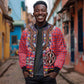 Afro Kenya Maasai Shuka Personalized Sleeve Zip Bomber Jacket Maasai Shield Mix Dashiki