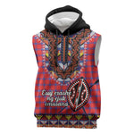 Afro Kenya Maasai Shuka Personalized Sleeveless Hoodie Maasai Shield Mix Dashiki - African Pride