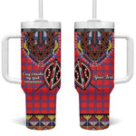 Afro Kenya Maasai Shuka Personalized Tumbler With Handle Maasai Shield Mix Dashiki