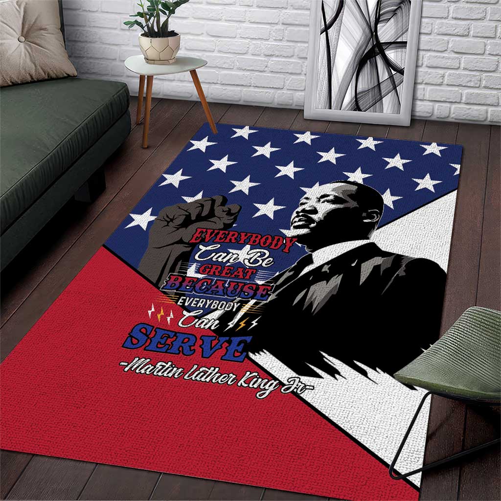 Black Americans Happy MLK Day Area Rug Everybody Can Be Great Because Everybody Can Serve