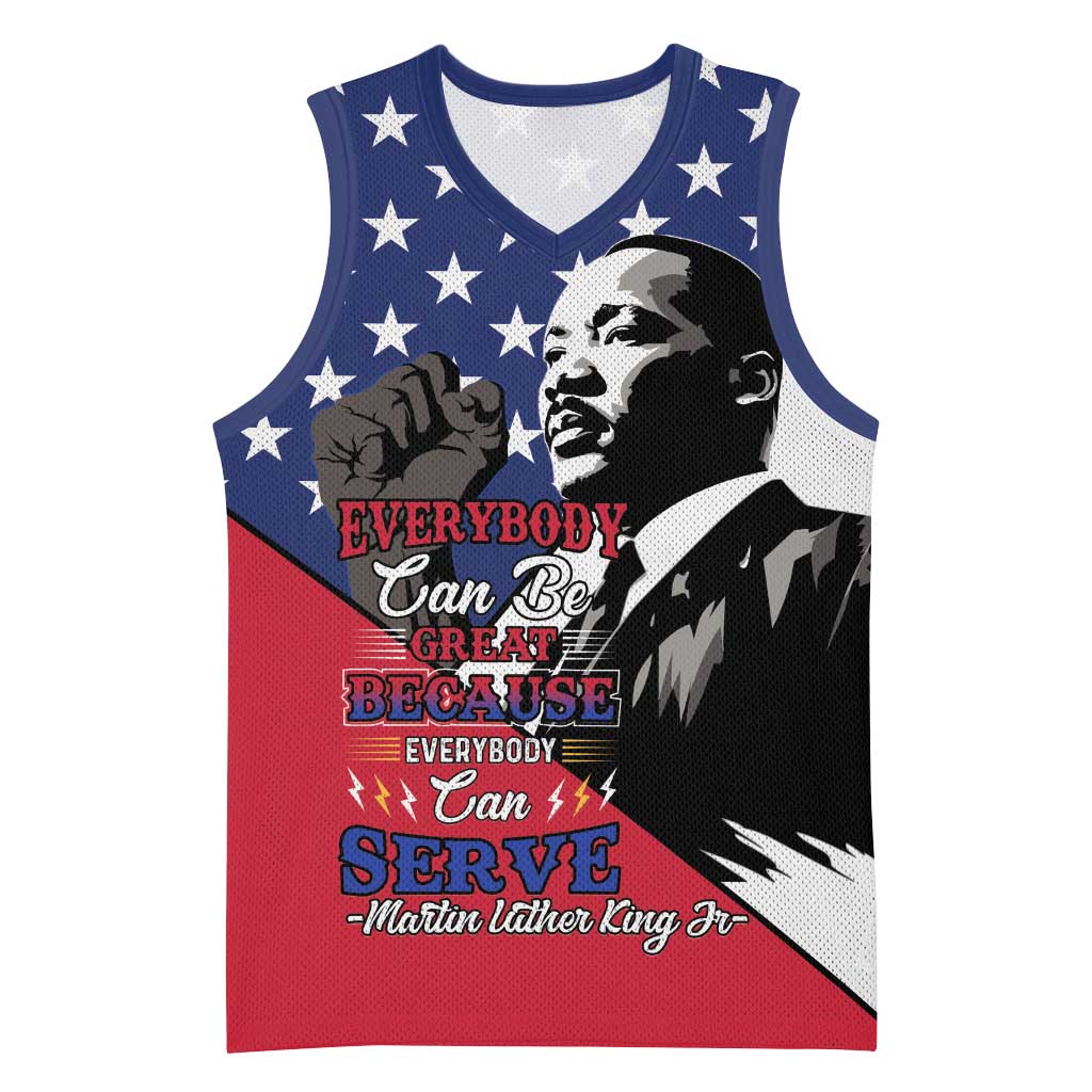 Black Americans Happy MLK Day Basketball Jersey Everybody Can Be Great Because Everybody Can Serve - African Pride