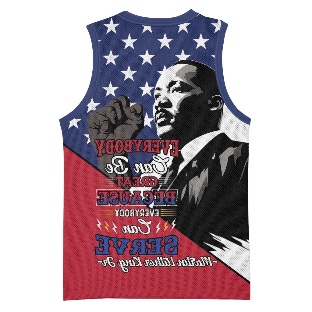 Black Americans Happy MLK Day Basketball Jersey Everybody Can Be Great Because Everybody Can Serve - African Pride