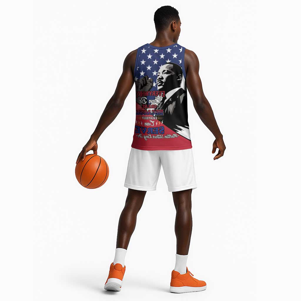 Black Americans Happy MLK Day Basketball Jersey Everybody Can Be Great Because Everybody Can Serve - African Pride