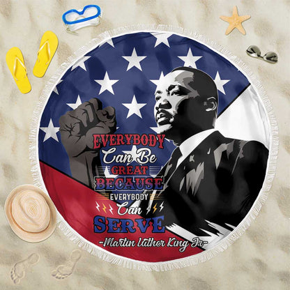 Black Americans Happy MLK Day Beach Blanket Everybody Can Be Great Because Everybody Can Serve