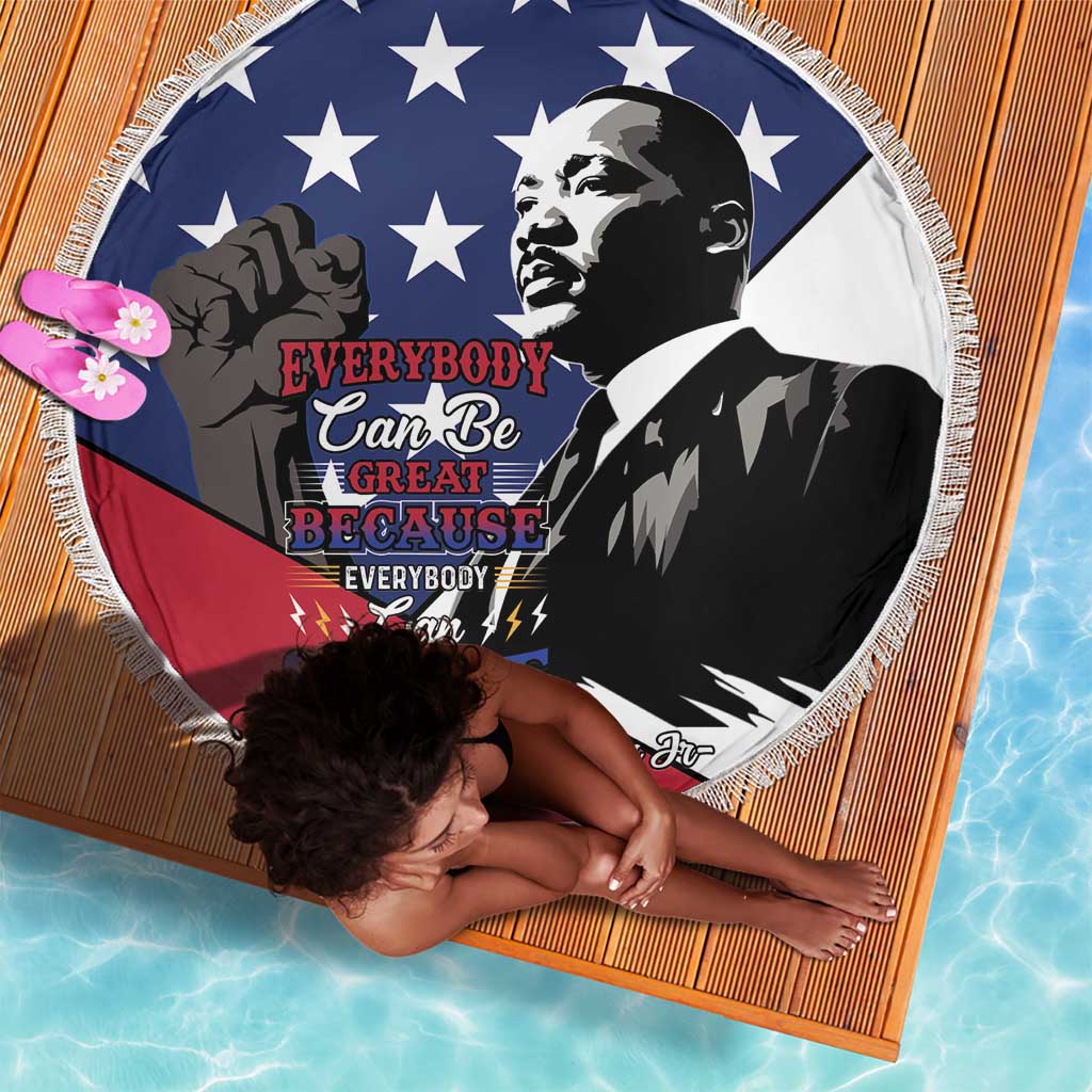 Black Americans Happy MLK Day Beach Blanket Everybody Can Be Great Because Everybody Can Serve