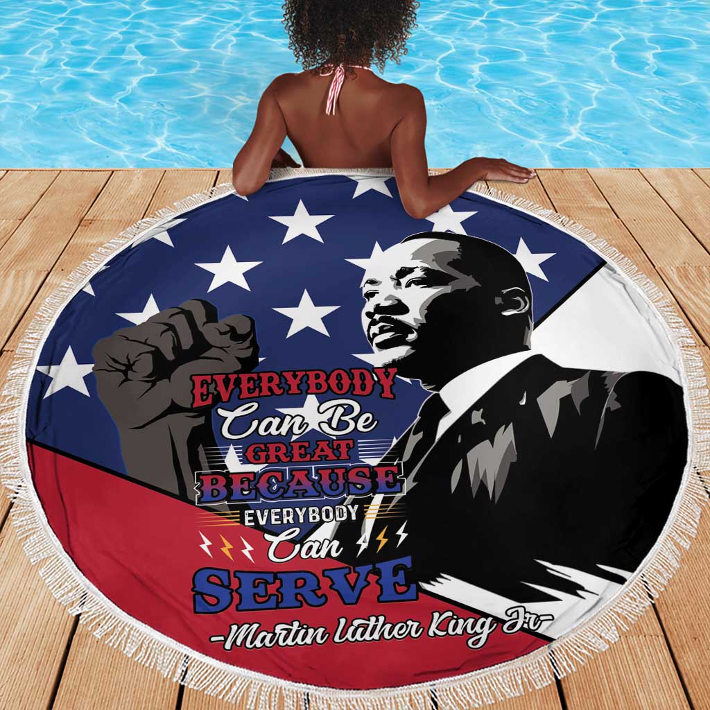 Black Americans Happy MLK Day Beach Blanket Everybody Can Be Great Because Everybody Can Serve
