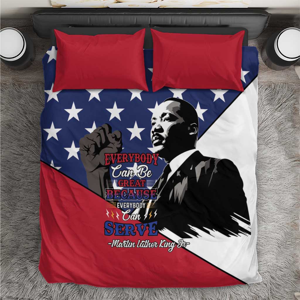 Black Americans Happy MLK Day Bedding Set Everybody Can Be Great Because Everybody Can Serve