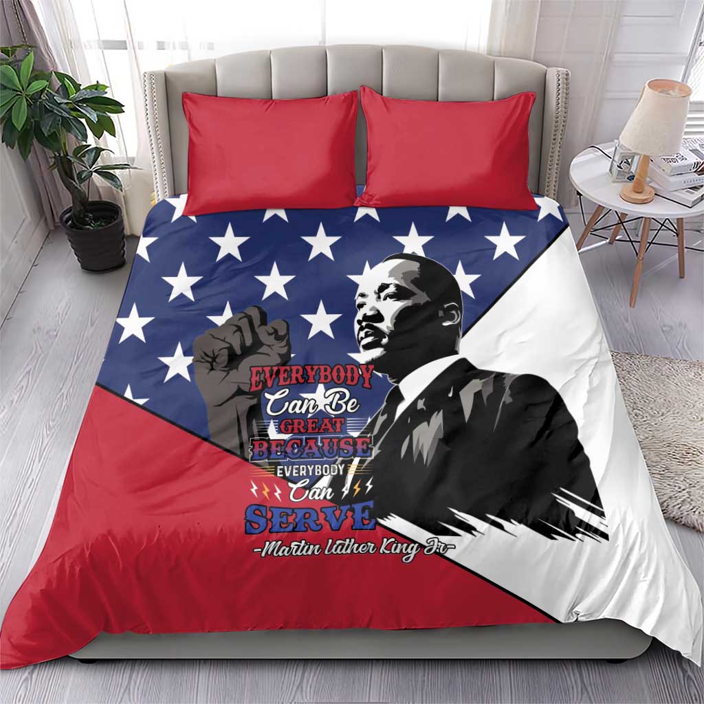 Black Americans Happy MLK Day Bedding Set Everybody Can Be Great Because Everybody Can Serve