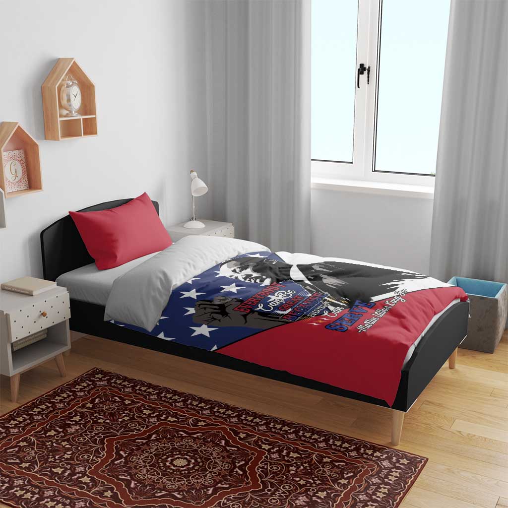 Black Americans Happy MLK Day Bedding Set Everybody Can Be Great Because Everybody Can Serve