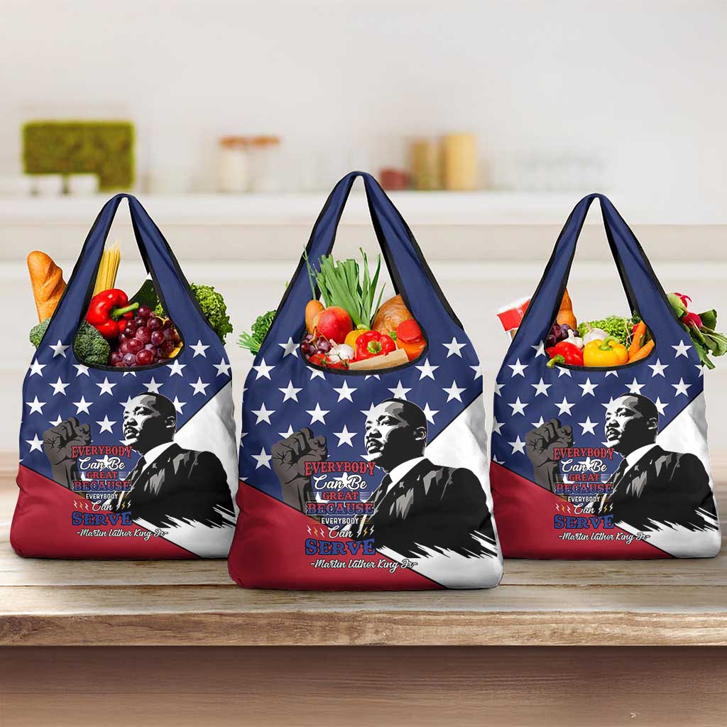 Black Americans Happy MLK Day Grocery Bag Everybody Can Be Great Because Everybody Can Serve