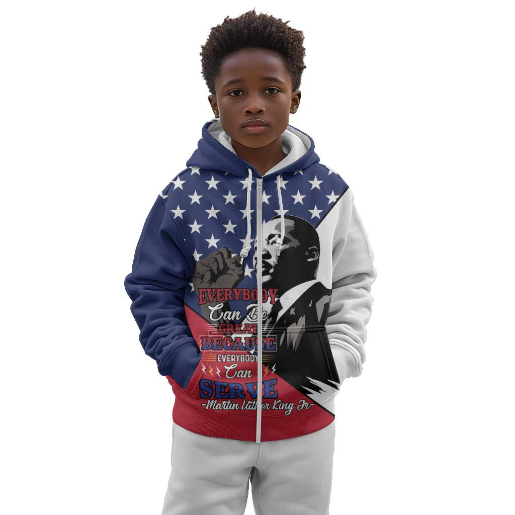 Black Americans Happy MLK Day Kid Hoodie Everybody Can Be Great Because Everybody Can Serve