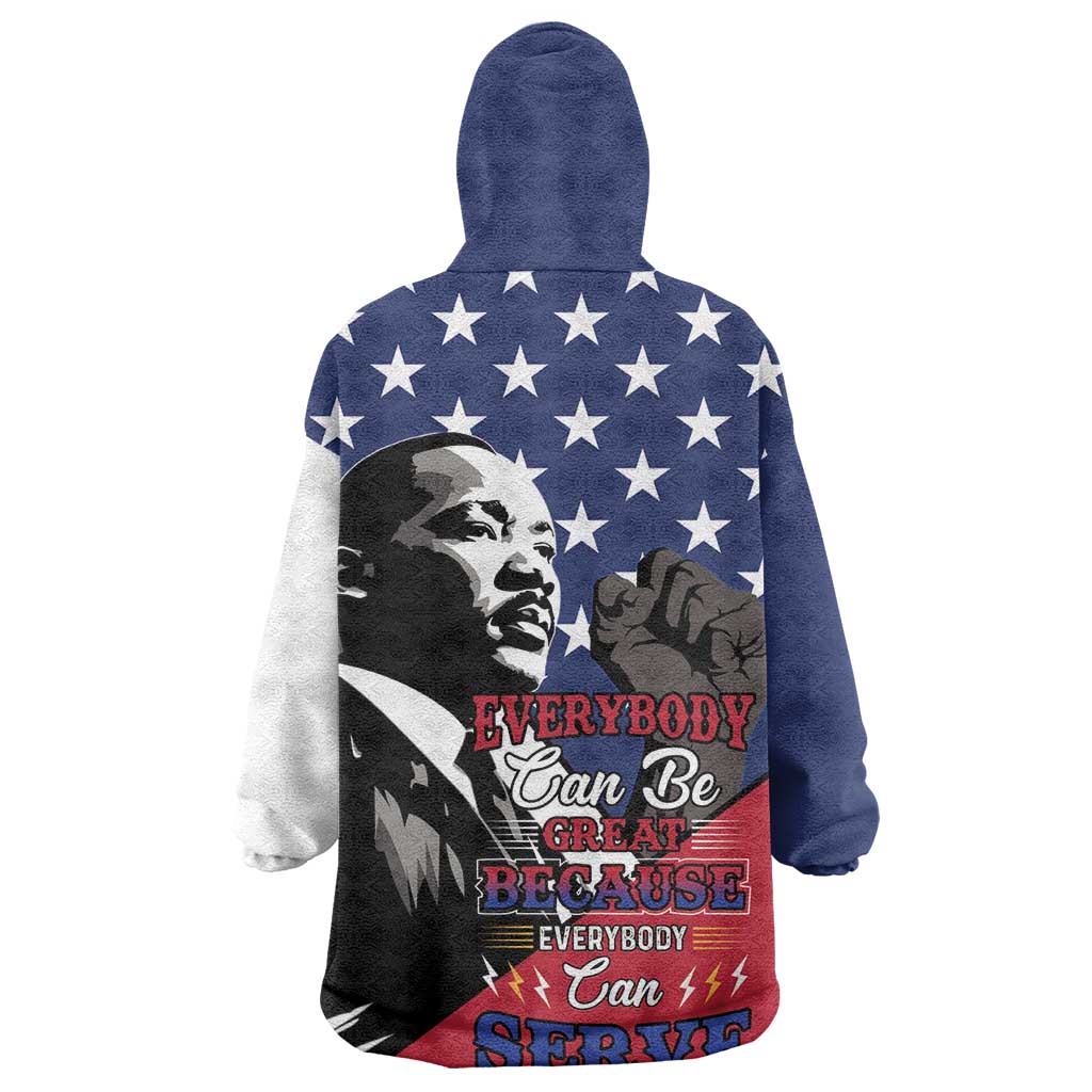 Black Americans Happy MLK Day Kid Wearable Blanket Hoodie Everybody Can Be Great Because Everybody Can Serve