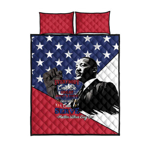 Black Americans Happy MLK Day Quilt Bed Set Everybody Can Be Great Because Everybody Can Serve