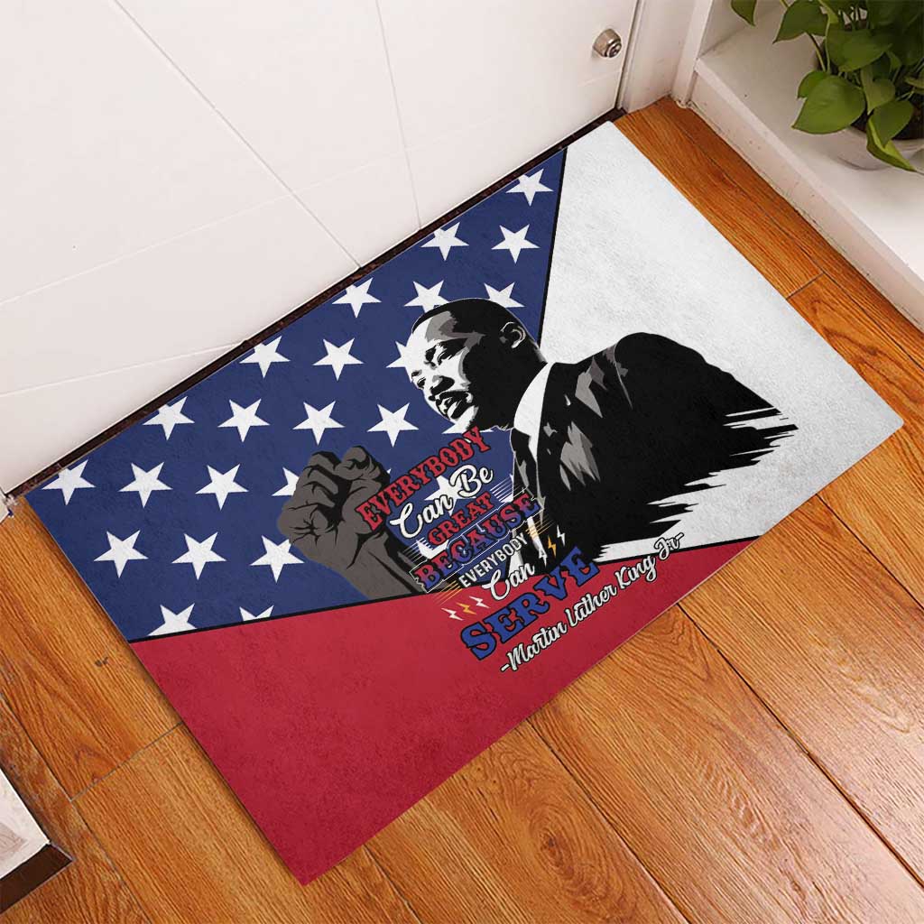 Black Americans Happy MLK Day Rubber Doormat Everybody Can Be Great Because Everybody Can Serve