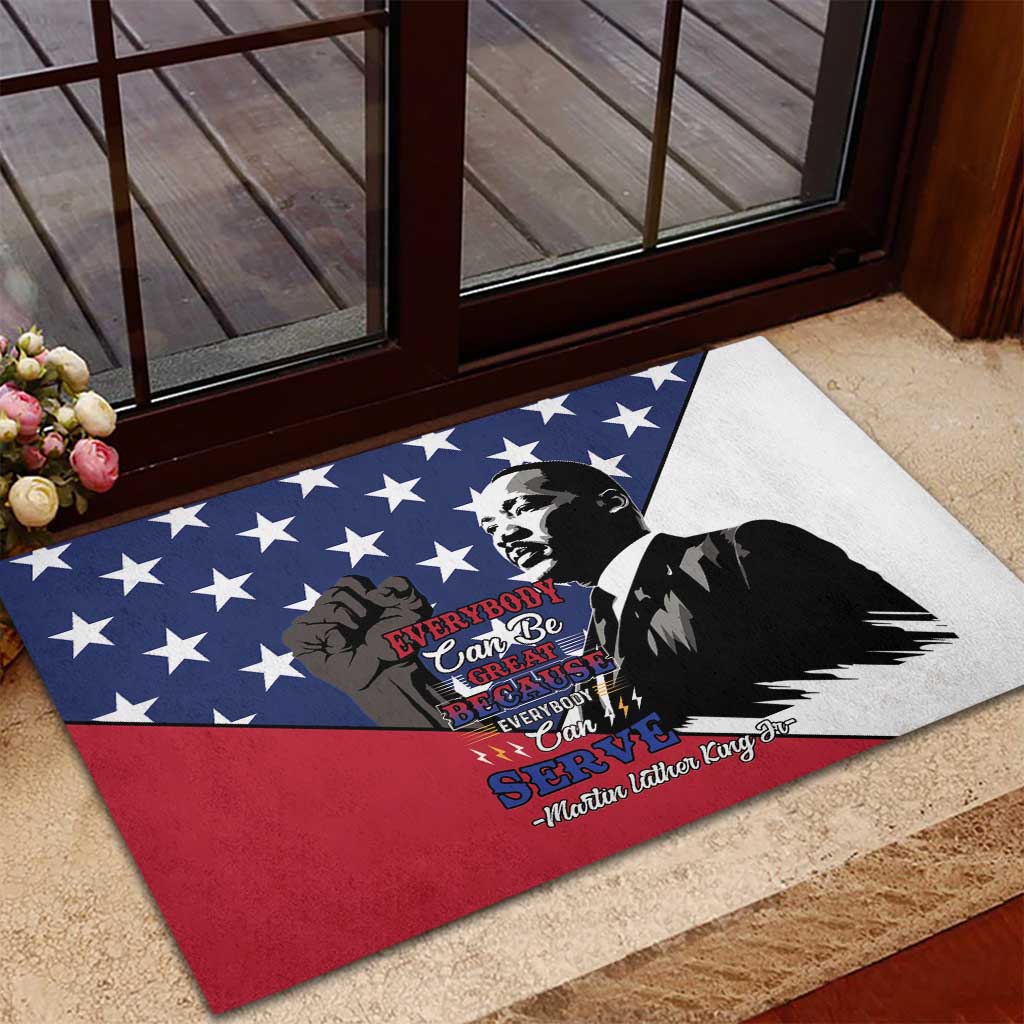 Black Americans Happy MLK Day Rubber Doormat Everybody Can Be Great Because Everybody Can Serve
