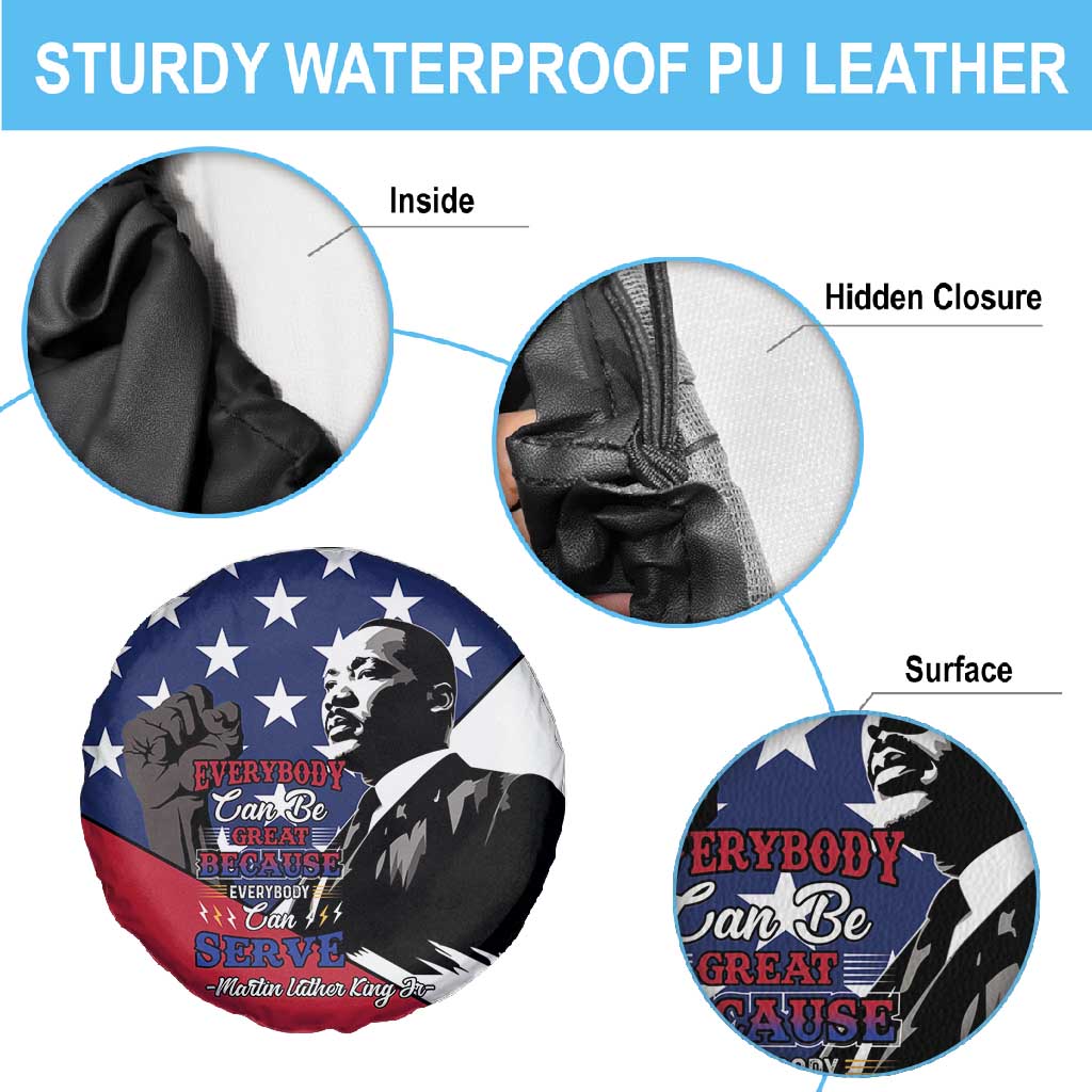 Black Americans Happy MLK Day Spare Tire Cover Everybody Can Be Great Because Everybody Can Serve