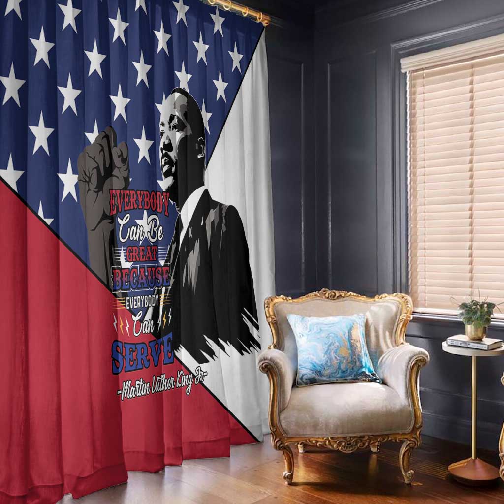 Black Americans Happy MLK Day Window Curtain Everybody Can Be Great Because Everybody Can Serve