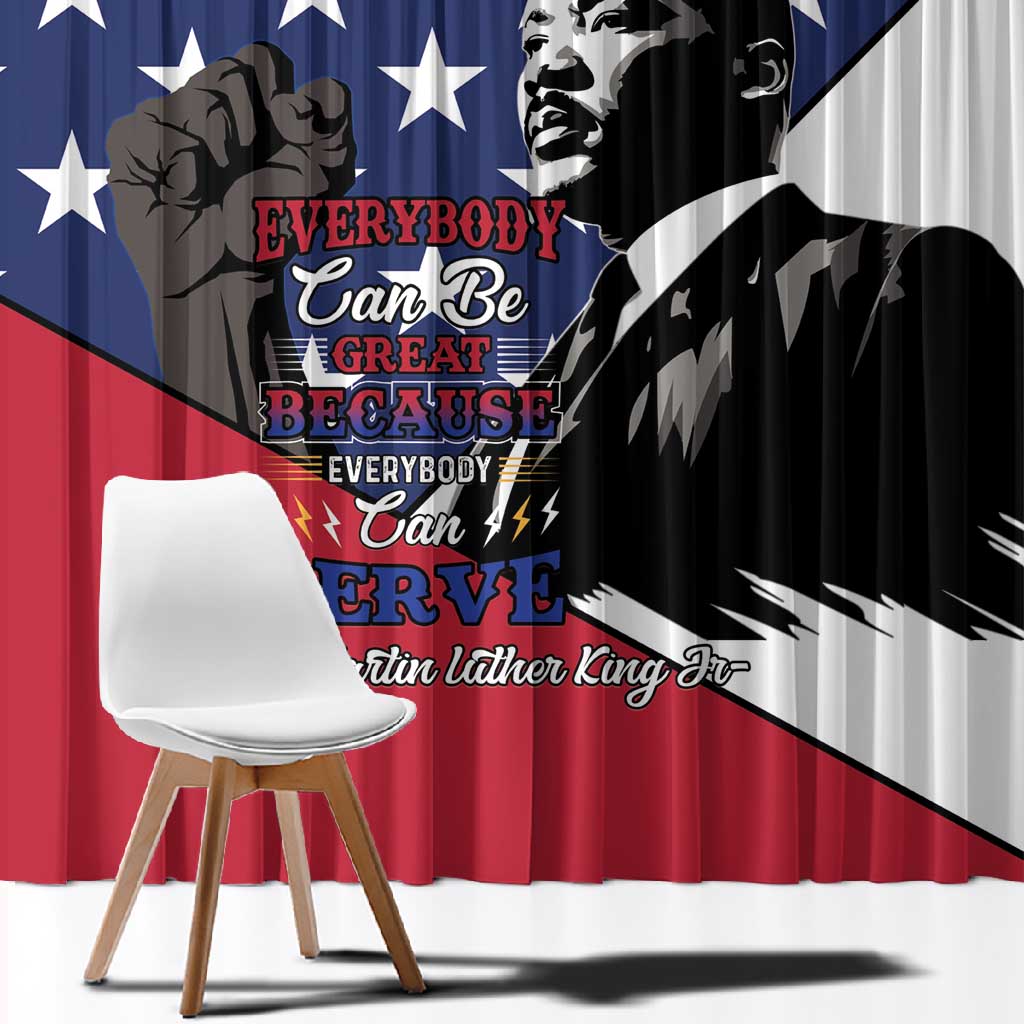 Black Americans Happy MLK Day Window Curtain Everybody Can Be Great Because Everybody Can Serve
