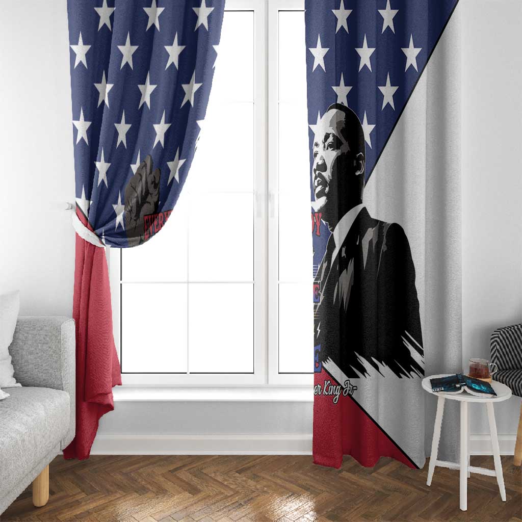 Black Americans Happy MLK Day Window Curtain Everybody Can Be Great Because Everybody Can Serve