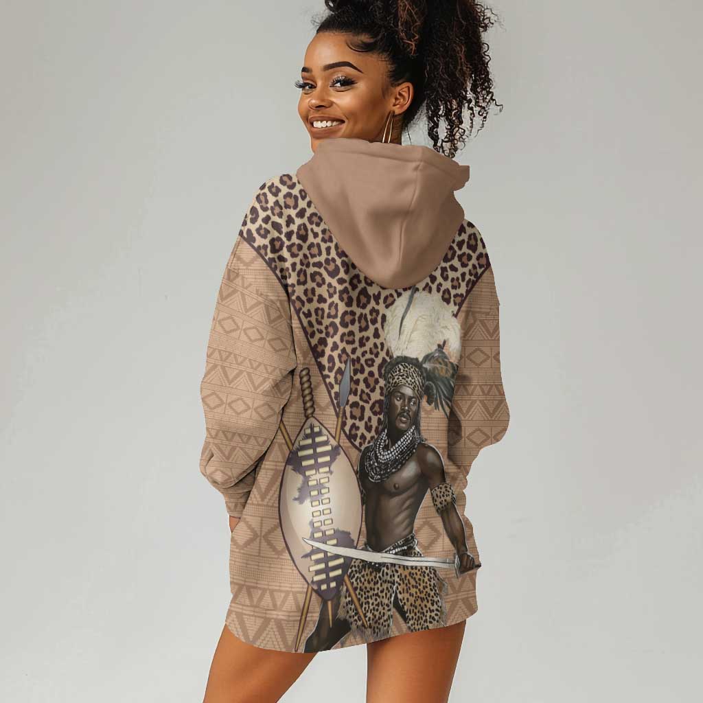 South Africa Zulu People Hoodie Dress Zulu Warrior - African Pattern