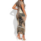 South Africa Zulu People Short Sleeve Bodycon Dress Zulu Warrior - African Pattern LT15