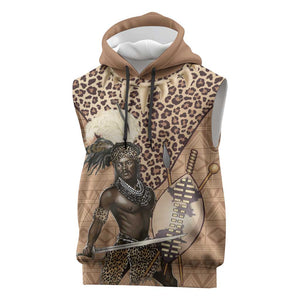 South Africa Zulu People Sleeveless Hoodie Zulu Warrior - African Pattern - African Pride