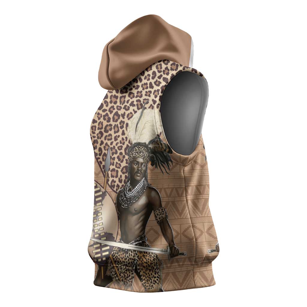 South Africa Zulu People Sleeveless Hoodie Zulu Warrior - African Pattern - African Pride