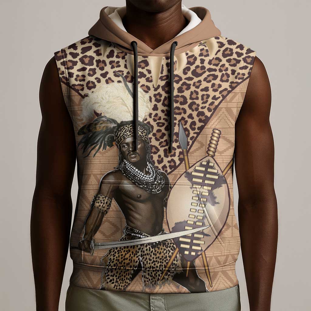 South Africa Zulu People Sleeveless Hoodie Zulu Warrior - African Pattern - African Pride