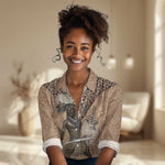 South Africa Zulu People Women Casual Shirt Zulu Warrior - African Pattern LT15